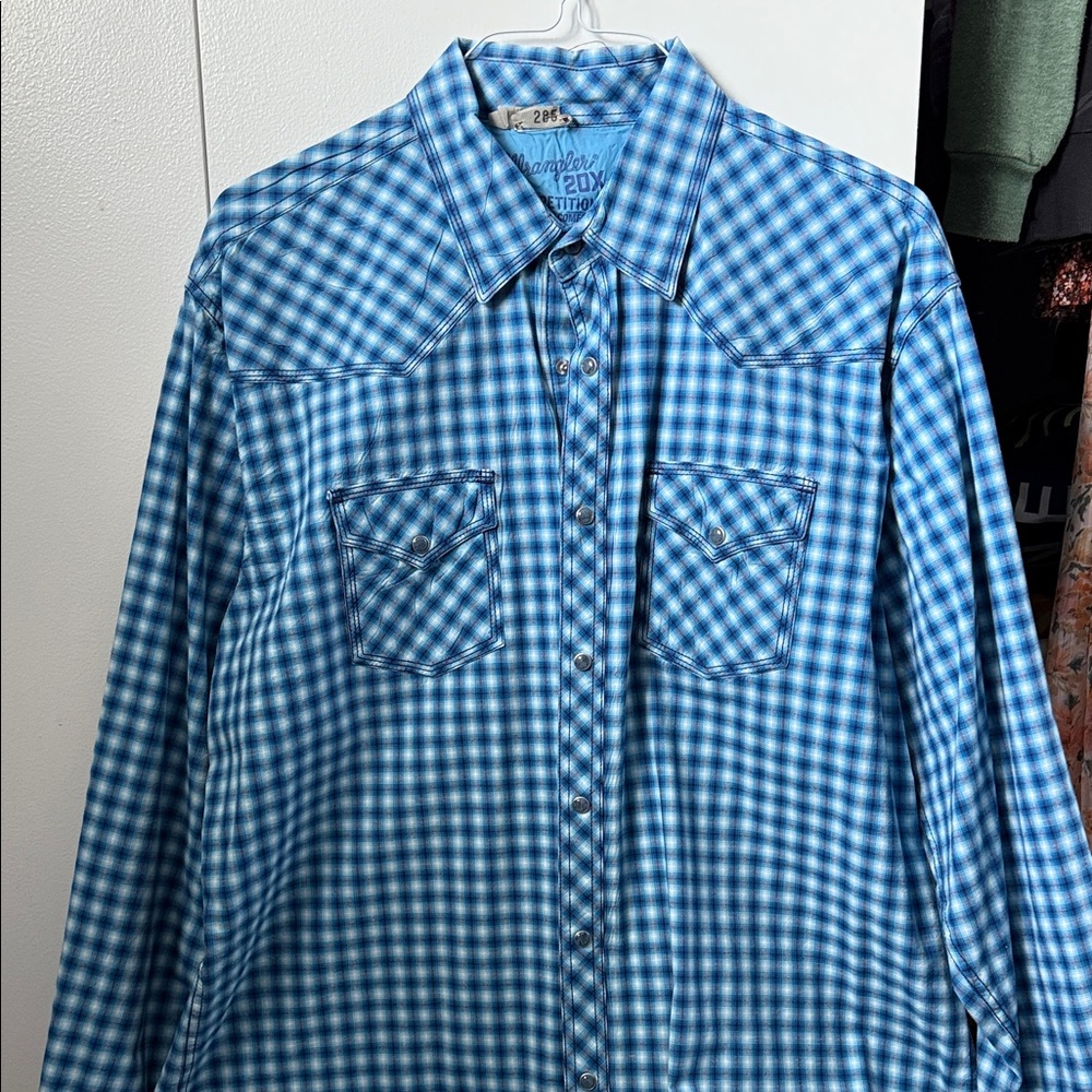 Wrangler Blue Checkered Casual Shirt